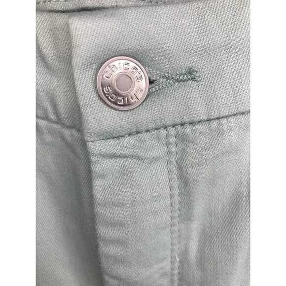 Chico's 10R Women's So Slimming Girlfriend Leg Ankle Green Blue Pants 1.5R New - Picture 10 of 12